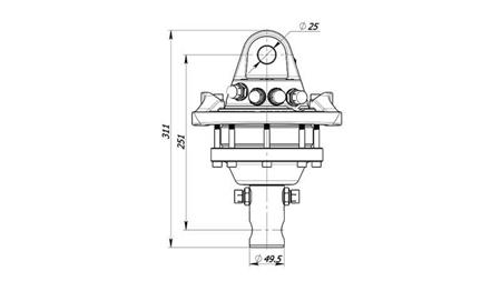 HYDRAULIC ROTATOR 3000/1500 KG WITH SHAFT