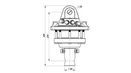 HYDRAULIC ROTATOR 4500/2500 KG WITH AXLE