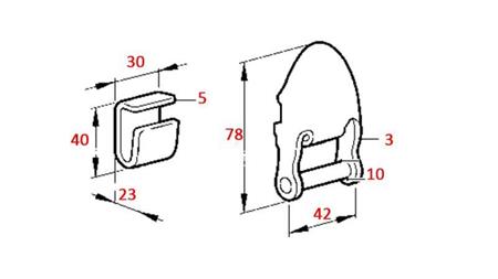 BRACCIO LATERALE PER RIMORCHIO C-SHAPED REMOVIBILE 42mm