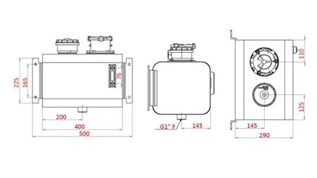 METAL RESERVOIR TOP 20 Lit 265x290x400mm