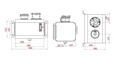 METAL OIL TANK TOP 20 Lit 265x290x400mm