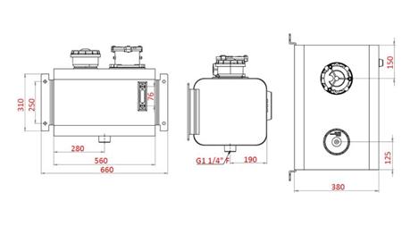 KOVINSKI REZERVOAR TOP 60 Lit 310x380x560mm
