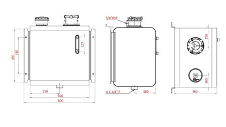 METAL OIL TANK TOP 80 Lit 360x500x500mm