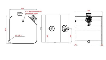 SERBATOIO IN METALLO TOP 250 Lit 600x600x800mm