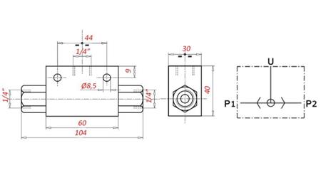 PRESSURE SWITCH VALVE 1/4 30 lit