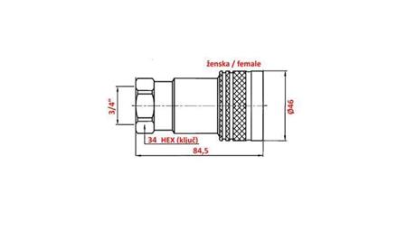 QUICK COUPLER TRACTOR FEMALE 3/4