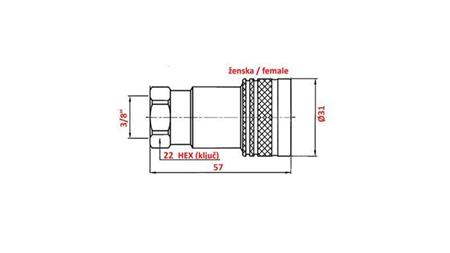QUICK COUPLING TRACTOR FEMALE 3/8