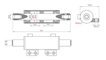 CILINDRO DEL VOLANTE IDRAULICO MASSEY FERGUSON  OEM-0013901U1