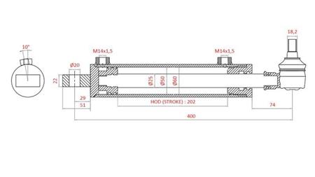 HYDRAULICKÝ ŘÍDÍCÍ CYLINDR FIAT-NEW HOLLAND OEM-5189891