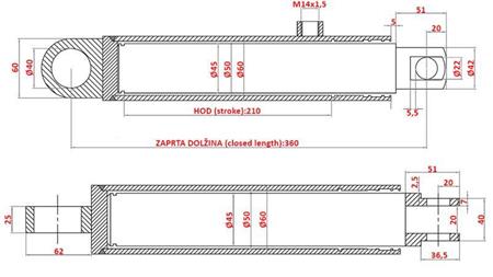 HYDRAULIC POWER STEERING CYLINDER SAME OEM-9123.330.4,9104.330.4