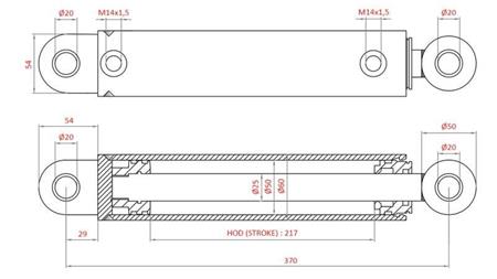 HYDRAULISK STYRINGSCYLINDER FIAT-NEW HOLLAND OEM-5189892