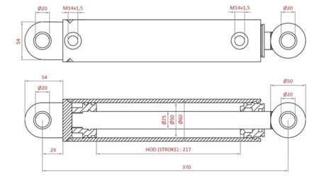 HYDRAULIC POWER STEERING CYLINDER FIAT-NEW HOLLAND OEM-5189892