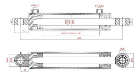 HYDRAULIC POWER STEERING CYLINDER FIAT-NEW HOLLAND OEM-5164023