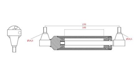 HYDRAULIC POWER STEERING CYLINDER MASSEY FERGUSON  OEM-3401240M91, 0011403U91, 192749M92, 168009M92, 183