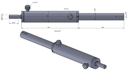 HYDRAULIC STEERING CYLINDER FORD
