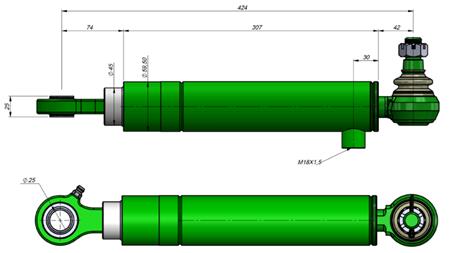 HYDRAULIC POWER STEERING CYLINDER JOHN DEERE  OEM-AL61553, AL34542, AL36565, AL112919, RE17356