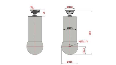 CILINDRO TELESCOPICO - MEILLER KIPPER 5 SFILATE 175mm - 15 tonnellate CORSA 1750mm