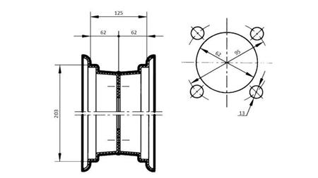 RIM 5.00x8” (for tyre 16x6.5-8)