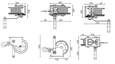HANDVINSCH DWK 25 V - 1133 kg - SYNTHETISK REM