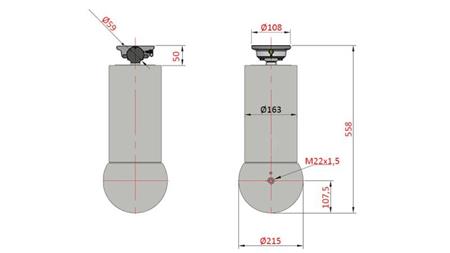 CILINDRO TELESCÓPICO - MEILLER KIPPER 5 ETAPAS 175mm - 15 toneladas recorrido 1560mm