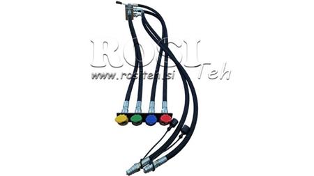 VALVOLA DI DISTRIBUZIONE MANUALE CON TUBI PER USCITA CAMION RIBALTABILE DF-6/2 60lit/min