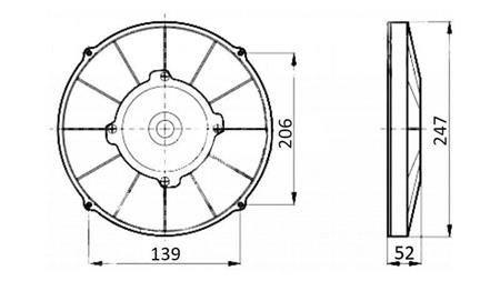 AXIAL MOTOR FAN 225mm BLOWING 12V