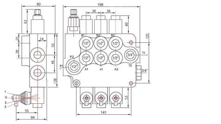 HYDRAULIC VALVE 3xP80