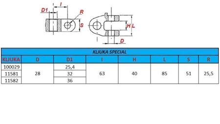 kljuka special fi36 za poteznico kat.3