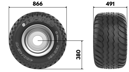19.0/45-17 PNEUMATIQUE AW708 14PL AVEC JANTE 16,00X17