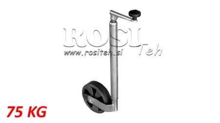 GAMBA DI SUPPORTO FILETTATA CON RUOTA DEL RIMORCHIO 190mm 75kg
