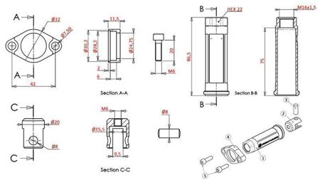 CARRIER AL. FOR BRAIDED CABLE FOR VALVE P80