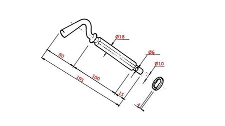 PIN WITH DOUBLE GROOVE FOR TRAILER BALL Dia.60