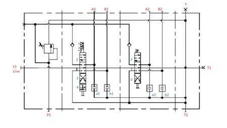 HIDRAULIČNI KONTROLNI VENTIL 2xP90 L/min LOAD SENSING