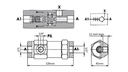 BLOCK VALVE VBPSL 1/2 SD ONE DIRECTION WITH PILOT