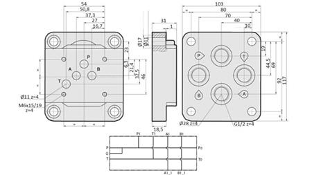 BASE PLATE CETOP5 NG10 1M