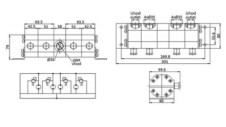 HYDRAULIC GEAR FLOW DIVIDER 4/1 (3-6,4 lit - max. 240bar) 1,6cc/SEG