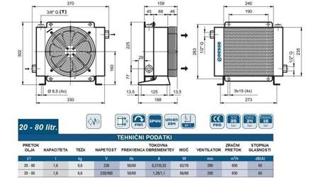 HLADILNIK OLJA AC 230V HY01601 20-80 LIT