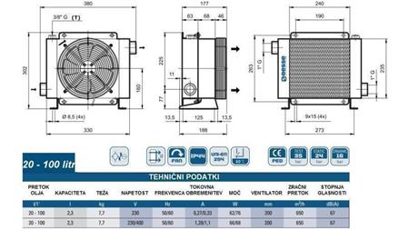 CHLADIČ OLEJA AC 230V HY01801 20-100 LIT