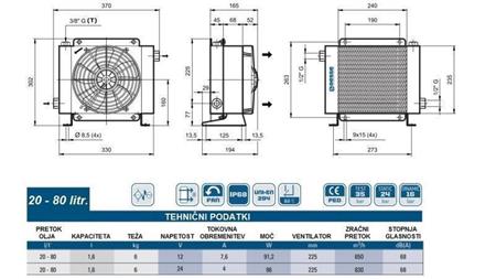 RADIATORE OLIO DC 24V HY01604 20-80 LIT
