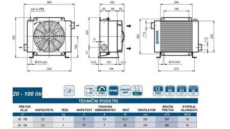 OIL COOLER DC 24V HY01804 20-100 LIT