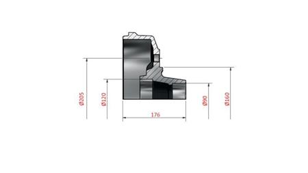 BRAKE DRUM 090-120 300X060 FOR AXLE 1600-1800-2000mm