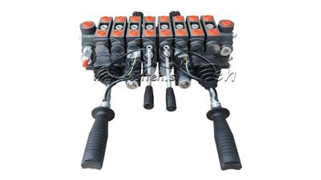 VÁLVULA HIDRÁULICA HIAB 8xPC70 2x JOYSTICK - CONTROL ELÉCTRICO 12V