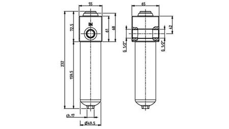 HYDRAULIC PRESSURE LINE FILTER IKRON 1/2 - 10u - 45LIT - 250bar