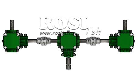 SET OF GEARBOXES 1:1.44 (27HP-20KW) FOR SPREADER L:800 CAST IRON WITH SAFETY SYSTEM