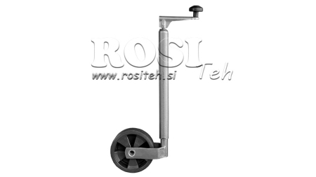 GAMBA DI SUPPORTO FILETTATA CON RUOTA DEL RIMORCHIO 190mm 75kg