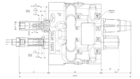 VALVOLA DI CONTROLLO IDRAULICA DLM-122/2 2xP80 L/min LOAD SENSING CON FUNZIONE GALLEGGIANTE