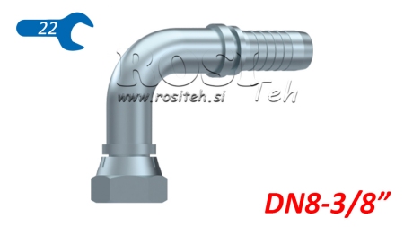 HIDRAULINĖ SĄSAJA BSP MOTERIS ELBOW 90° DN8-3/8