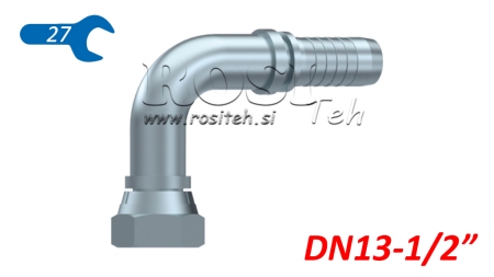 HIDRAULINĖ SĄSAJA BSP MOTERIS ELBOW 90° DN13-1/2