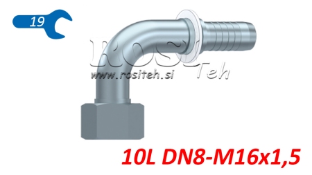 HIDRAULINĖ SĄSAJA DKOL 10 L MOTERIS ELBOW 90 DN8-M16X1,5