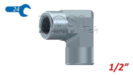 GOMITO IDRAULICO 90° CORTO FEMMINA-FEMMINA 1/2